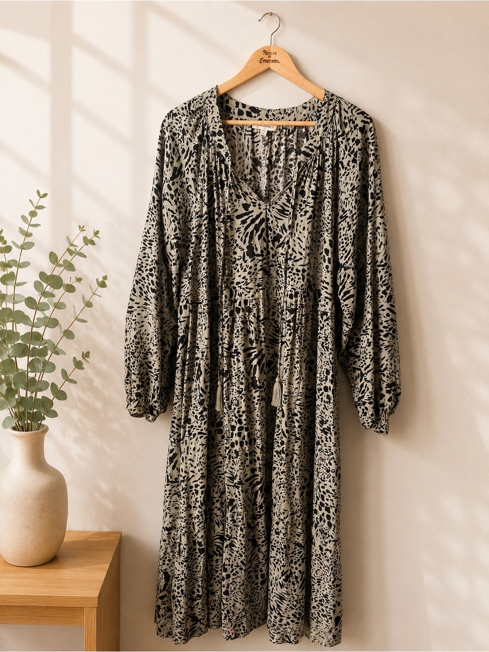 Umgee Green Animal Print Dress Size 2X